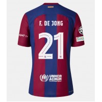 Pánský Fotbalový dres Barcelona Frenkie de Jong #21 2023-24 Domácí Krátký Rukáv